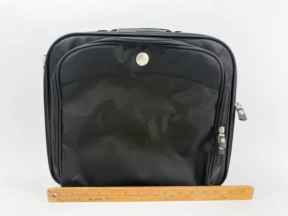 Dell Black Laptop Carrying Case Briefcase Messenger Bag Multiple Compartments